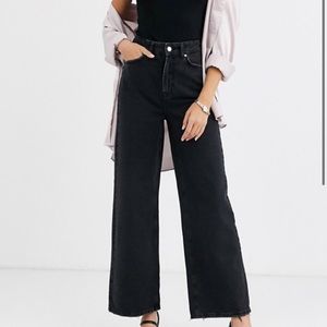 Zara TRF Black Wide-leg Jeans